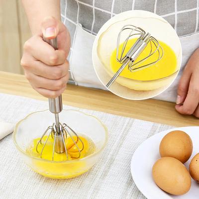 Batedor de Ovos Aço Inoxidável Doméstico Semi-Automático Batedor de Ovos Manual Espumador de Leite Acessórios de Cozinha Ferramenta Versátil VIE LENTE
