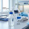 GL45 Safety Bottle Cap with 4 Port 304 Stainless Steel Interface Laboratory Liquid Mobile Phase Filling Cap Diameter 8