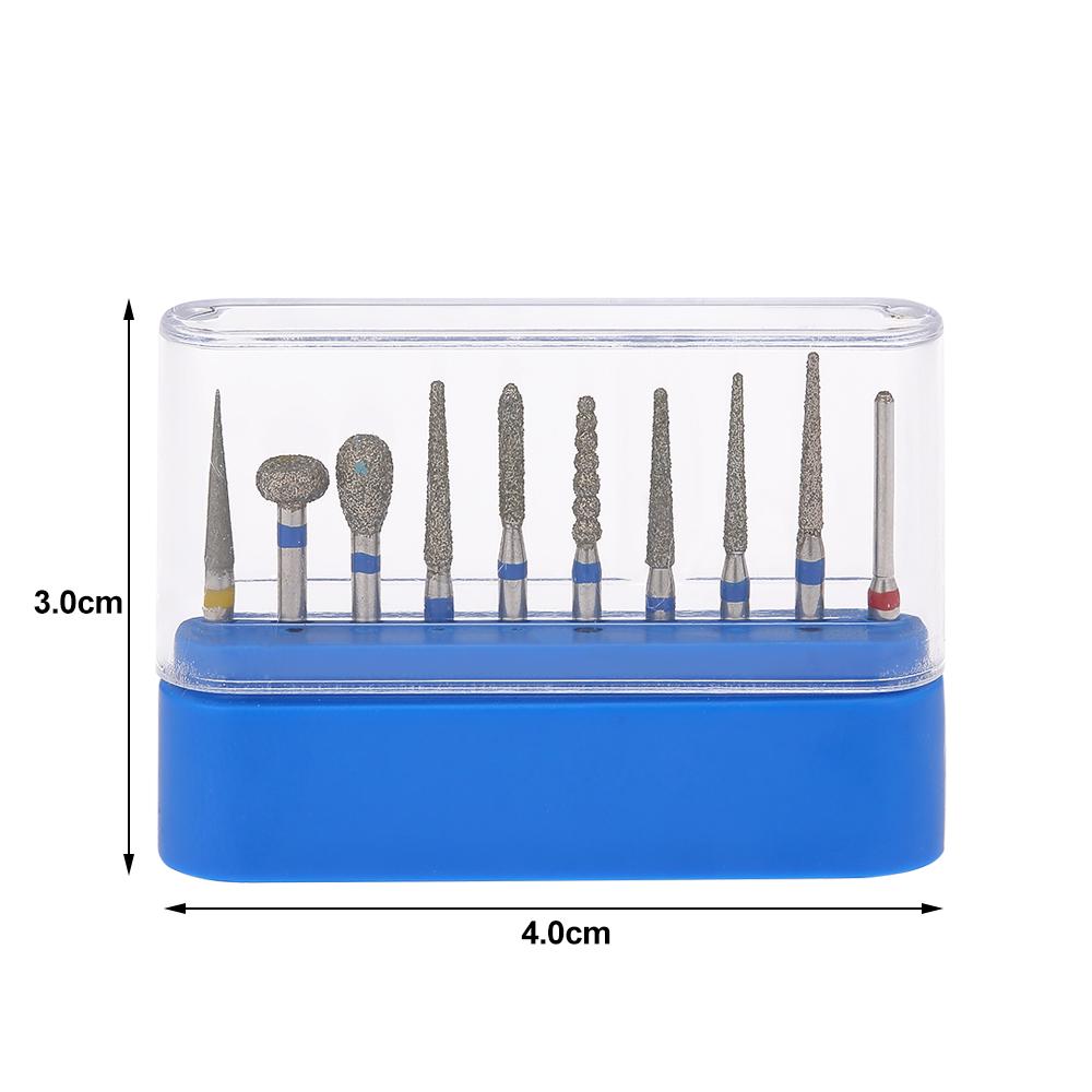 Dental Diamond Burs Drill Ceramic Restoration Polishing Kit 10 Pcs