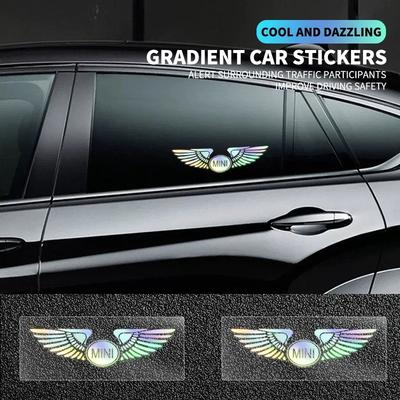 Colorful Reflective Laser Angel Wing Styling Car Trunk Door Sticker For Mini Cooper One JCW Works F54 F55 F56 F57 F60 R50