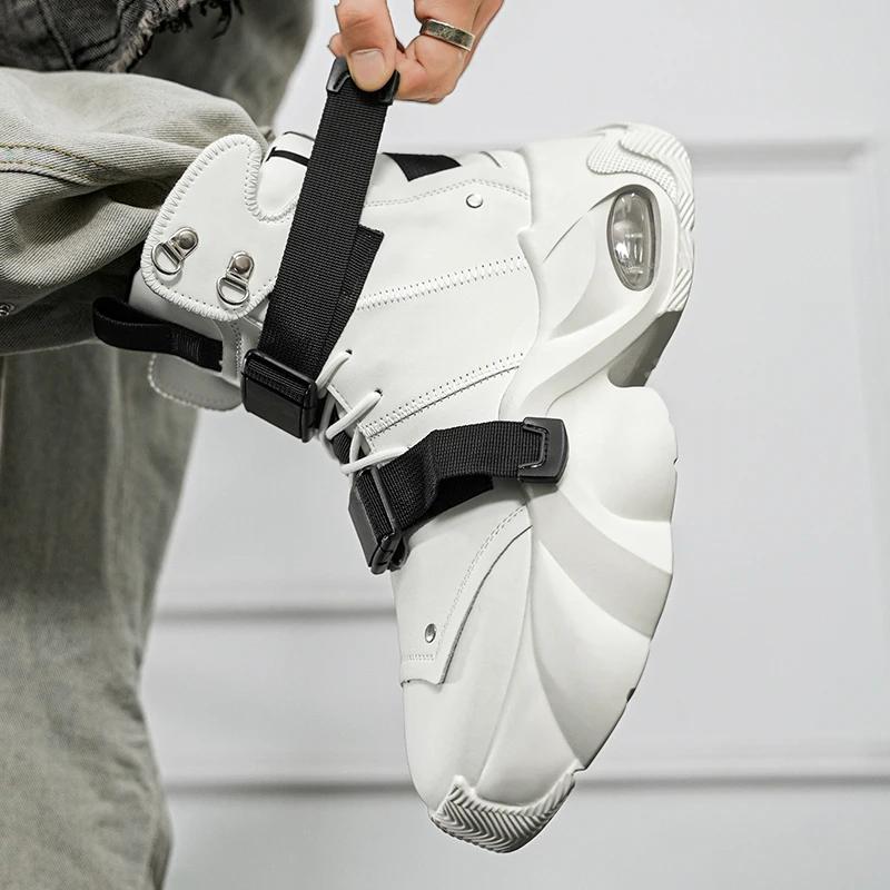 Sneakers High Top Robuste da Esterno per Uomo, Scarpe Vulcanizzate di Lusso, Design Personalizzato Skateboard Platform Scarpe Sportive Casual