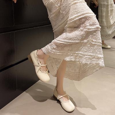 French Low-heeled Mary Jane Single Shoes Women's 2025 New Spring and Summer with Skirt Evening Shoes Shallow Mouth Lolita Small Leather Shoes
