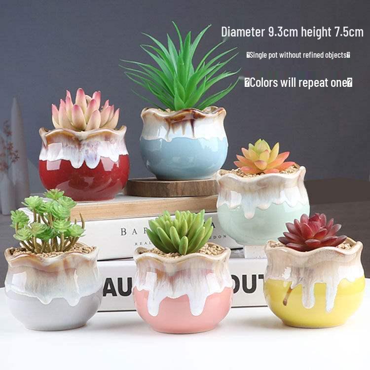 Unglasiertes Keramik-Sukkulenten-Blumentopf aus lila Ton - Klein, Schlichtes, Pastorales Design mit kostenlosem Versand