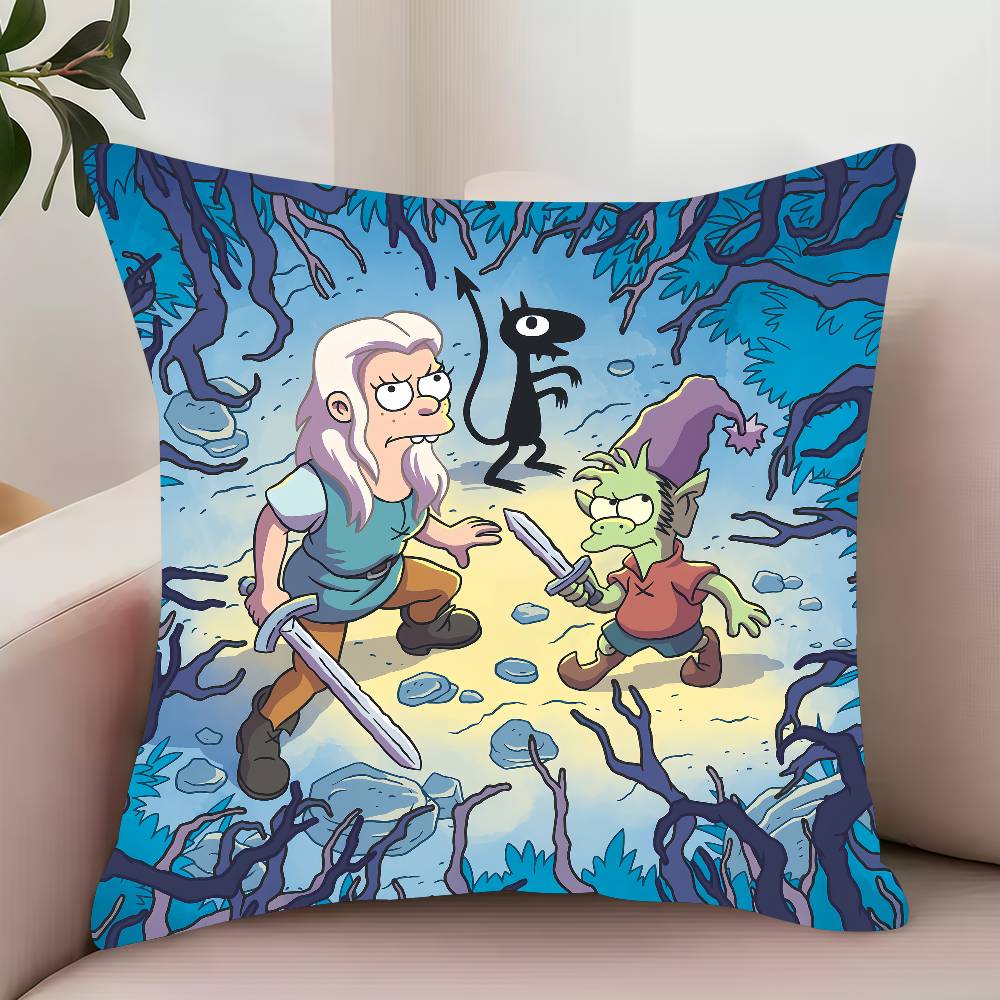 Cartoon D-Disenchantment Pillow Case Decor Protective Covers Comfortable Soft for Sofa Living Room Home Office