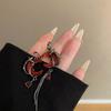 Roter Mond Edelstein Asymmetrische Ohrringe Persönlichkeit Hip-Pop Gothic Dark Ohr Anhänger Quaste Kette Eardrop Weit Schnalle Schmuck Zubehör
