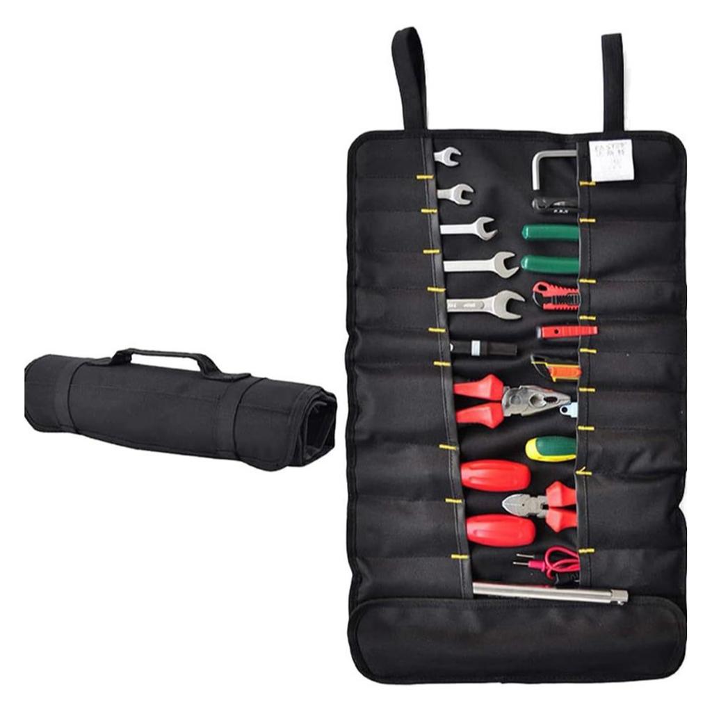 Household Tool Roll Organizers Compact 15.2cm Rolled Size Unfolds Large 58.4x35.5cm Surfaces with Organized Pockets for Easy Access