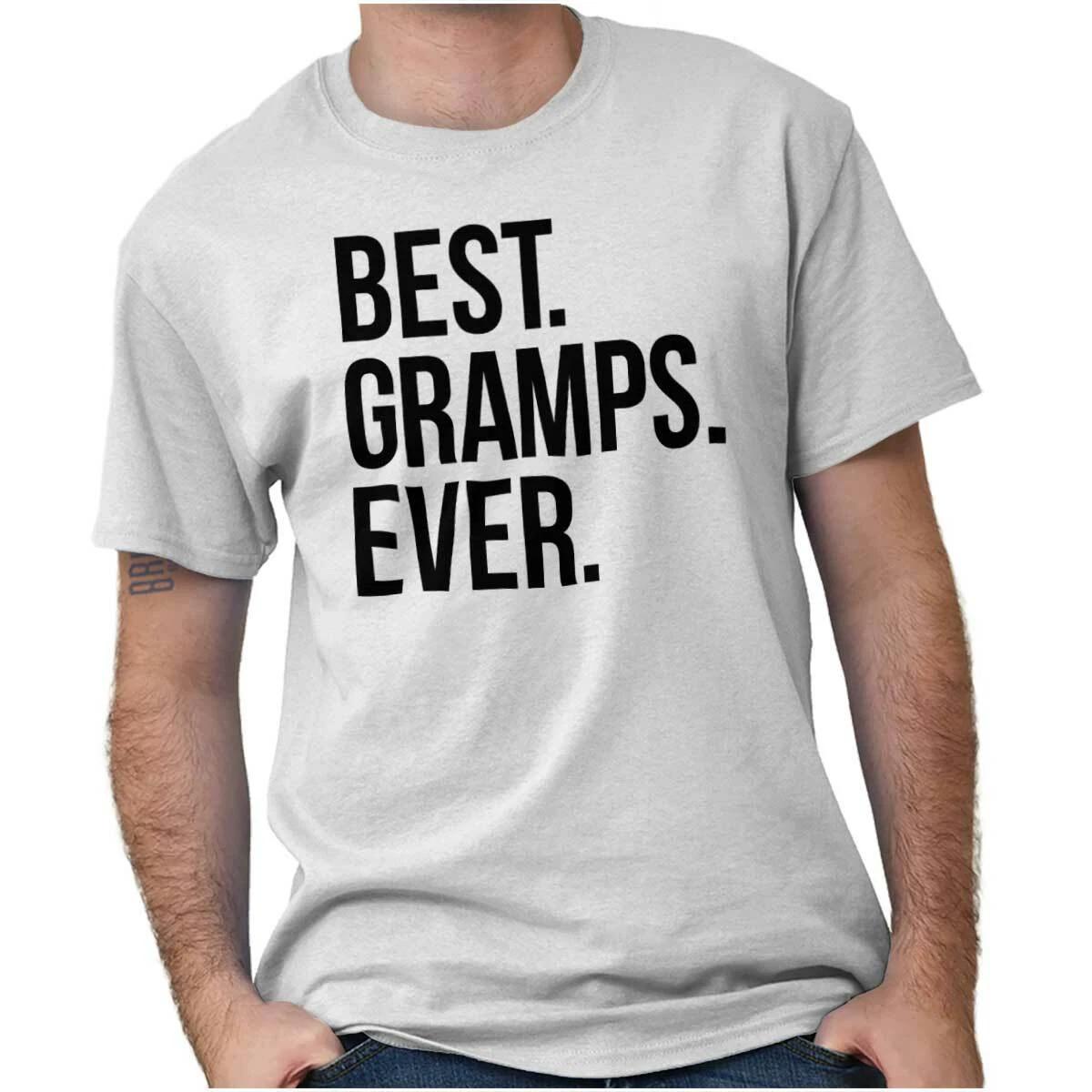 Best Gramps Grandfather Papa Ever Cute Gift Mens Casual Crewneck T Shirts Tees XXL