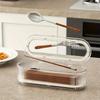 Multifunctional Tableware Storage Box - Clamshell Dust and Moisture Proof, Storage Case with Drain Tray, Kitchen Tableware Storage Rack