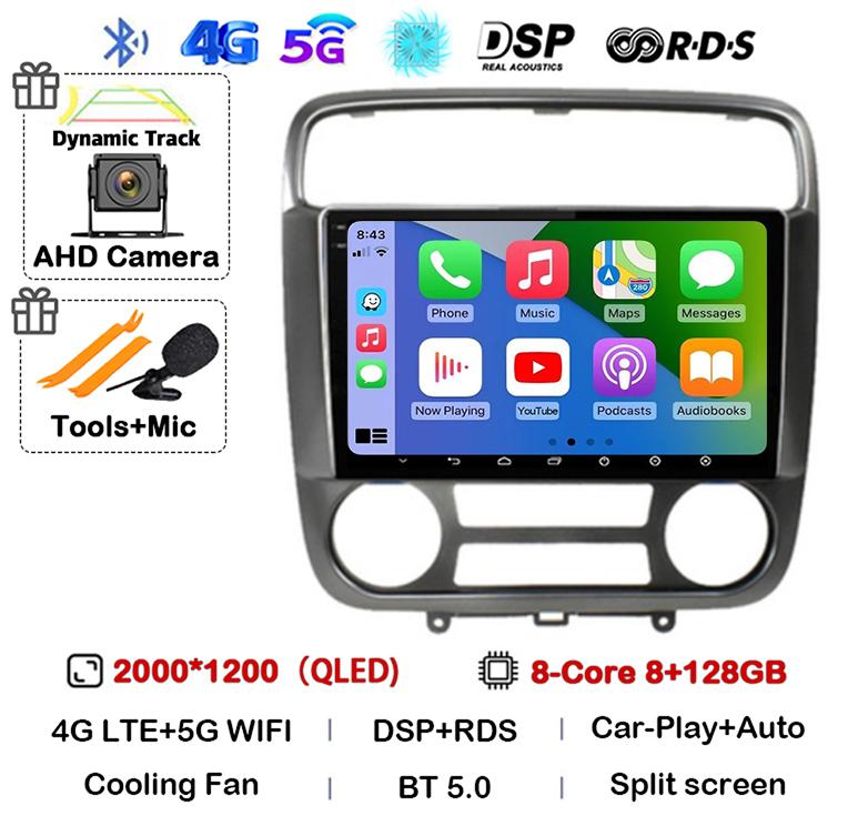 Android 14 Carplay Auto for Honda Stream 2001-2004 MT/AT 2din Car Radio Stereo Multimedia Video Player Audio Navigation GPS WIFI