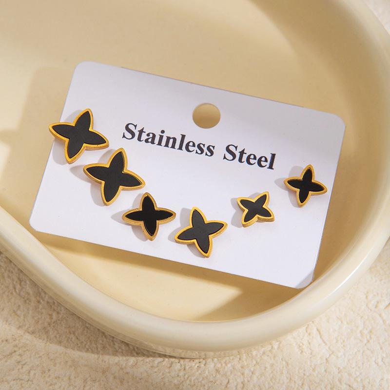 European & American Fashion Floral Heart Earrings with Zircon Stars - Versatile High-End Studs & Hoops for Women