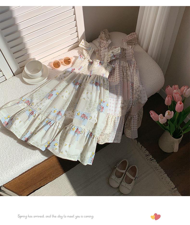 2026 Summer Korean Style Ruffled Puff Sleeve Sundress for Girls
