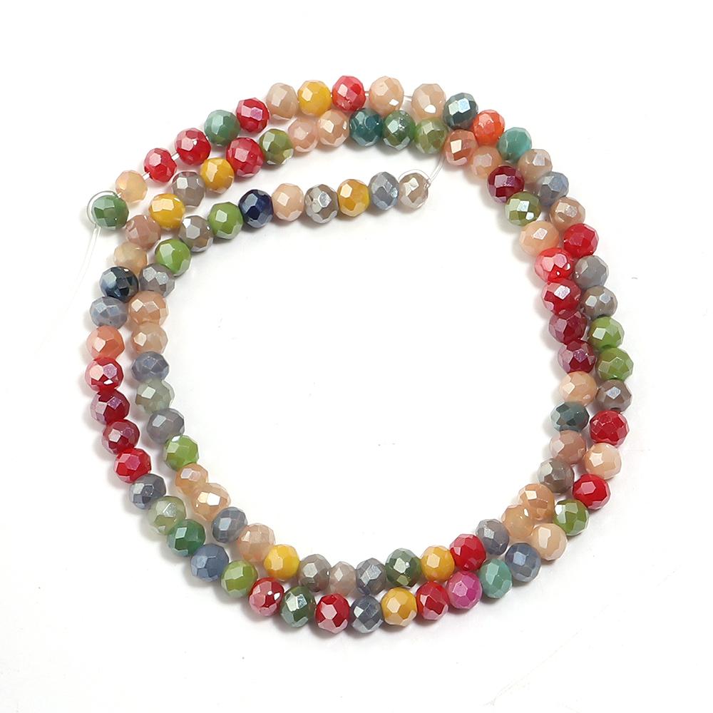 1 Strand 3x2mm Faceted Crystal Beads AB Mixed Color Glass Loose Spacer Bead For Jewelry Making DIY Necklace Bracelet Accessories