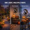 Iron Black Cat Moon Ground Lamp Waterproof Solar Garden Light Auto On/Off for Outdoor Lawns Courtyards Yards Patio Pathway Halloween Decor