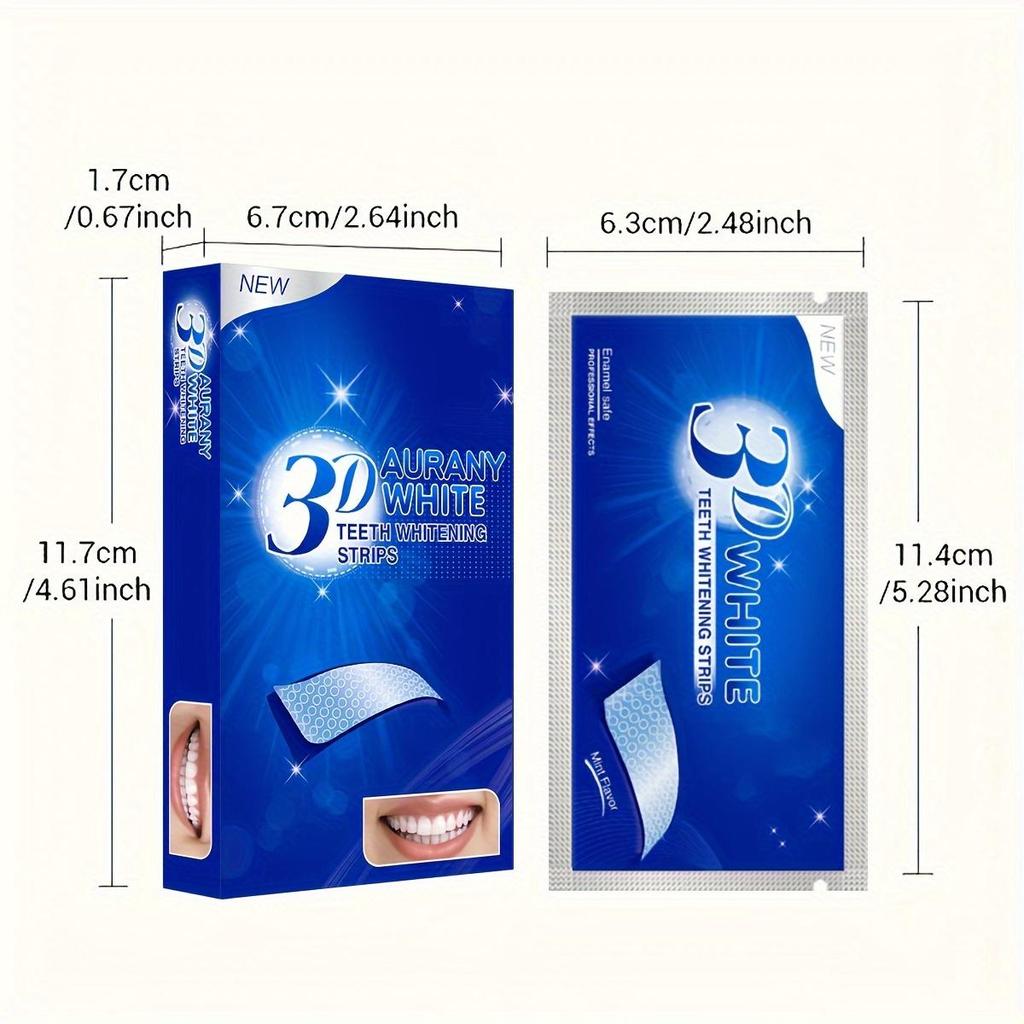 3D Whitening Strips For Sensitive Teeth, Enamel Safe& Gentle Formula, Reduces Sensitivity While Whitening,Hydrogen Peroxide Composition-7/14/21Pairs