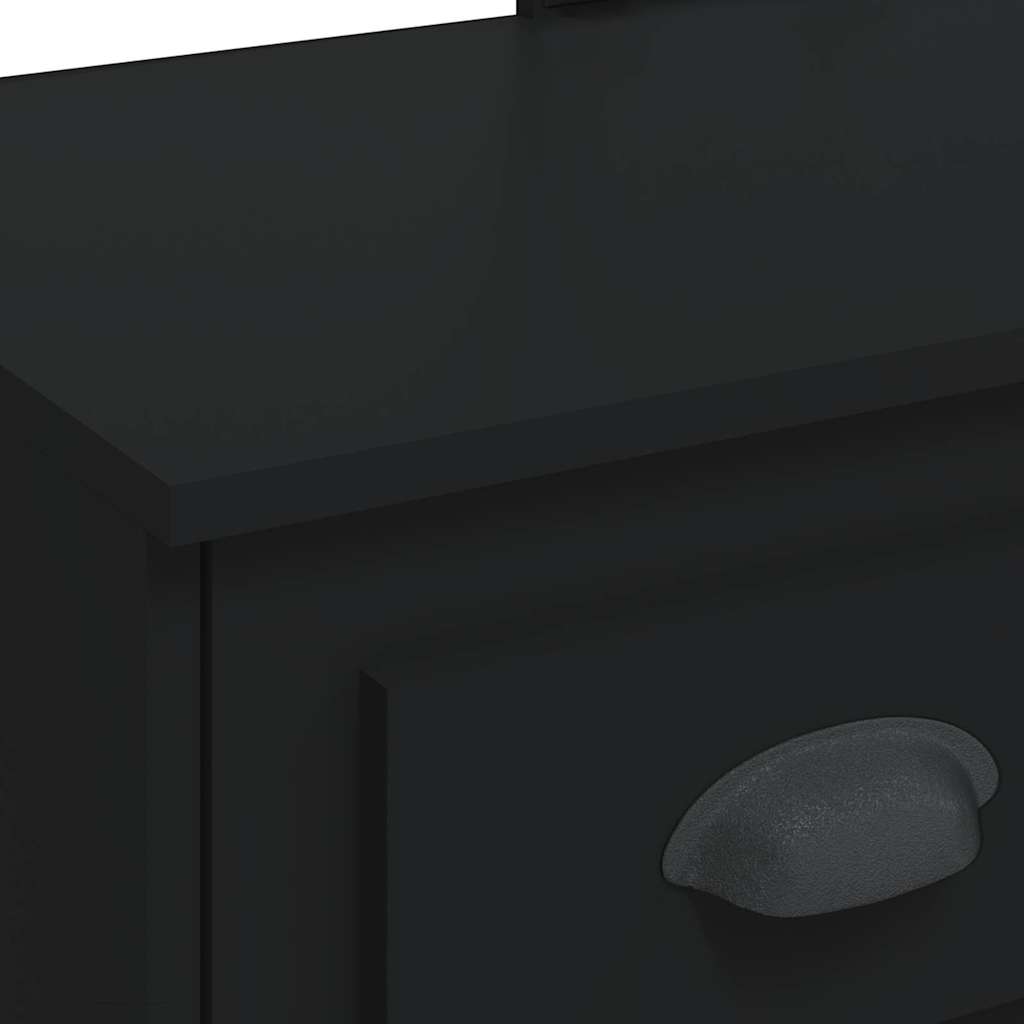 Makeup Table with LED Lights Black 90 x 42 x 132.5 cm