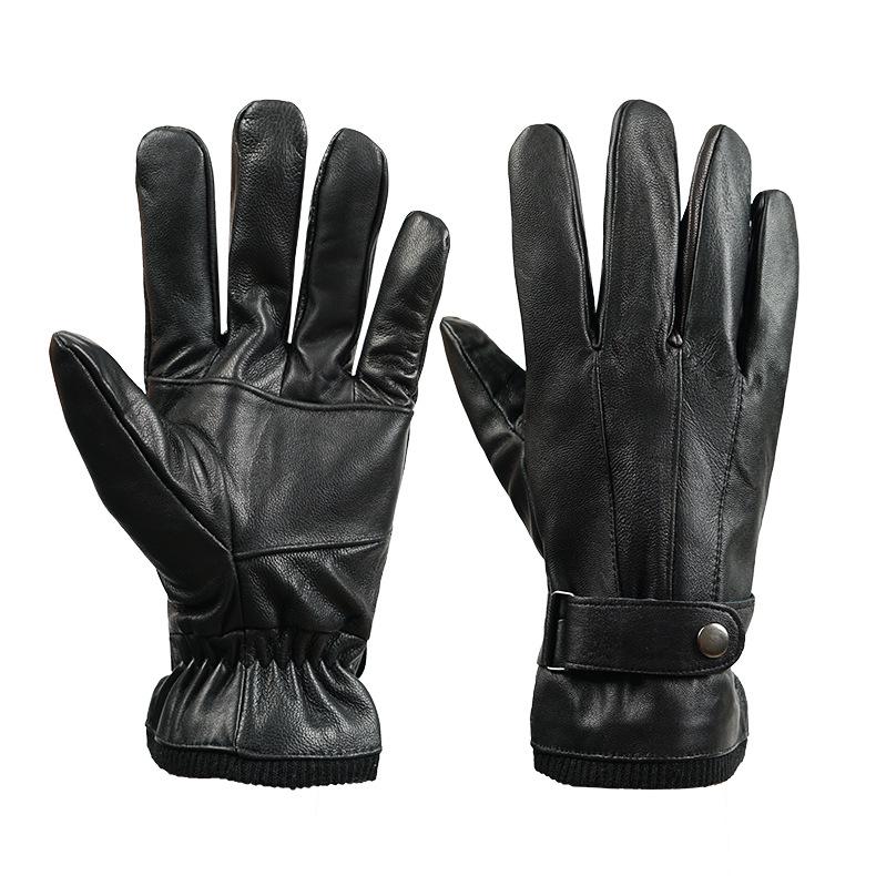Unisex Genuine Leather Gloves for Winter, Motorcycle Riding, and Outdoor Activities