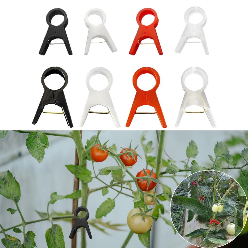 100 Pieces Plant Support Clips Cucumber Grow Upright Trellis Clips Flower Plant Clamps Flower Vine Stem Clips for Roses