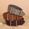 Fashion 4.5cm Widened Deerskin Nubuck Women's Belt with Silver Square Pin Buckle for Coat Decoration Designer