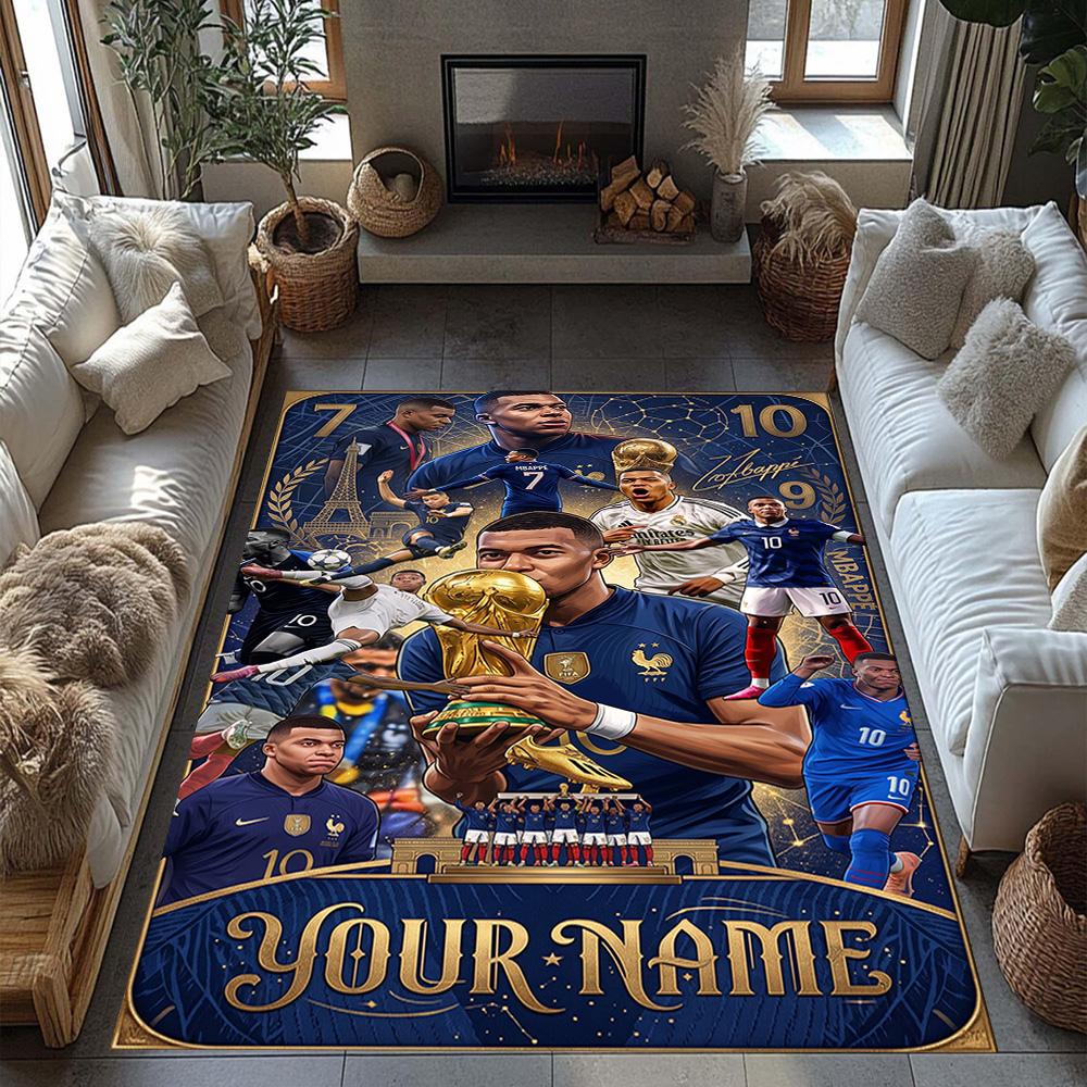 Mbappe Customized Name Carpet Suitable For Playrooms Kitchen Bedrooms Living Rooms Antislip Rug Office Home Decor Gift For Festivals