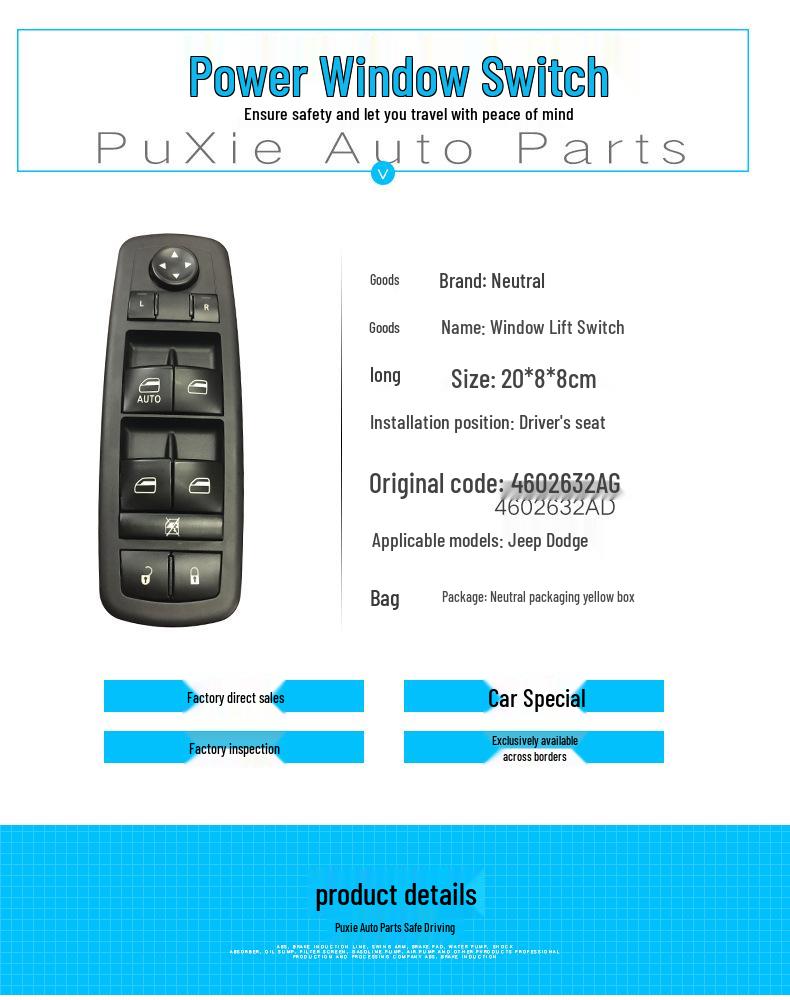 Electric Window Lift Switch for Jeep/Dodge