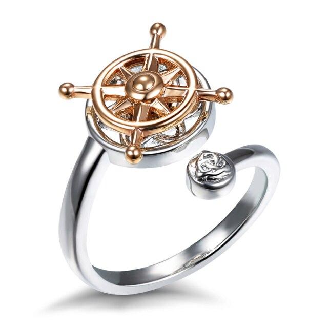 

Новое кольцо для бега для мужчин и женщин, индивидуальное модное вращающееся двойное вращающееся кольцо с рулем 8