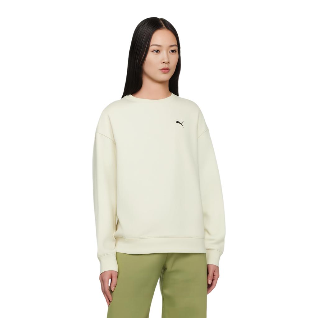 Puma Felpa Girocollo con Grafica Logo Ess Donna felpa Bianco Neve 692902-87