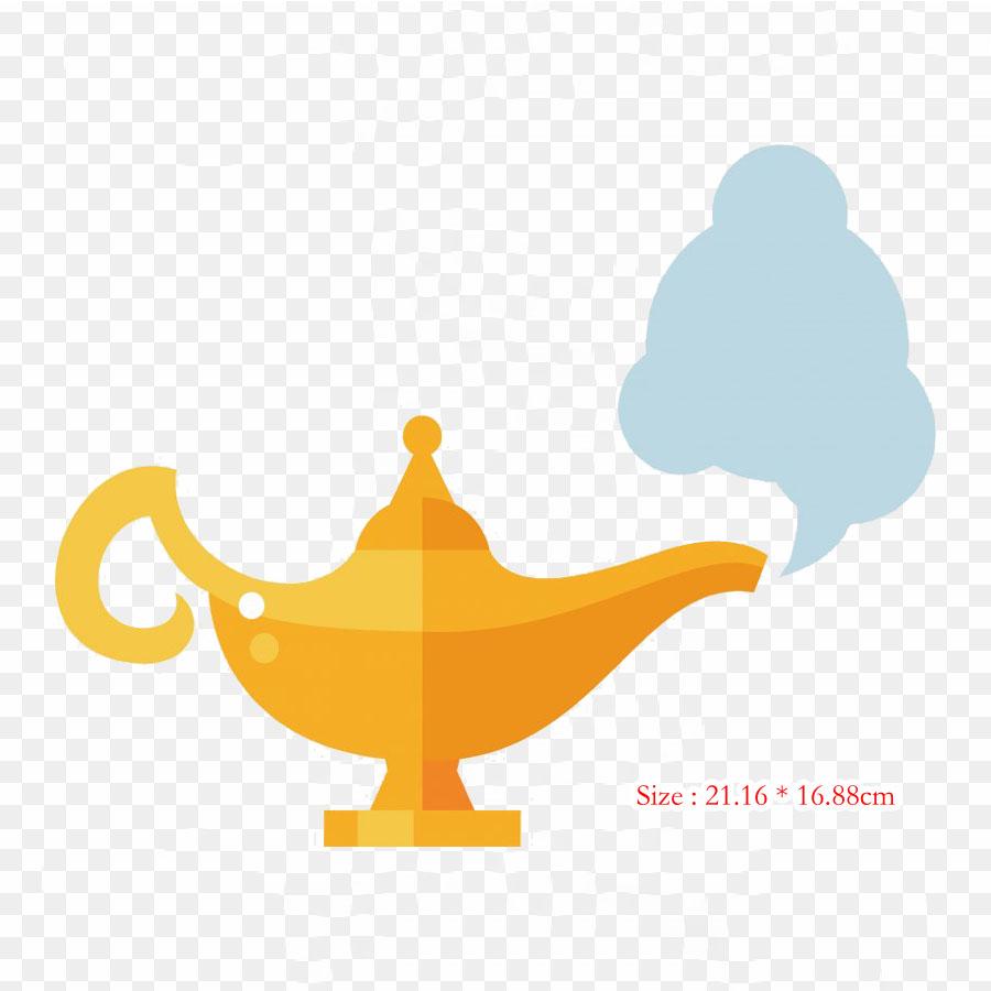 Aladdins Lamp Icon Iron on Heat Transfer Printing Vinyl Patches Sticker for Clothes DIY Appliques Washable Patches