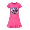 4804 Kids Girls Mira Zoey Rumi Printed Ruffle Short Sleeves Casual Dress