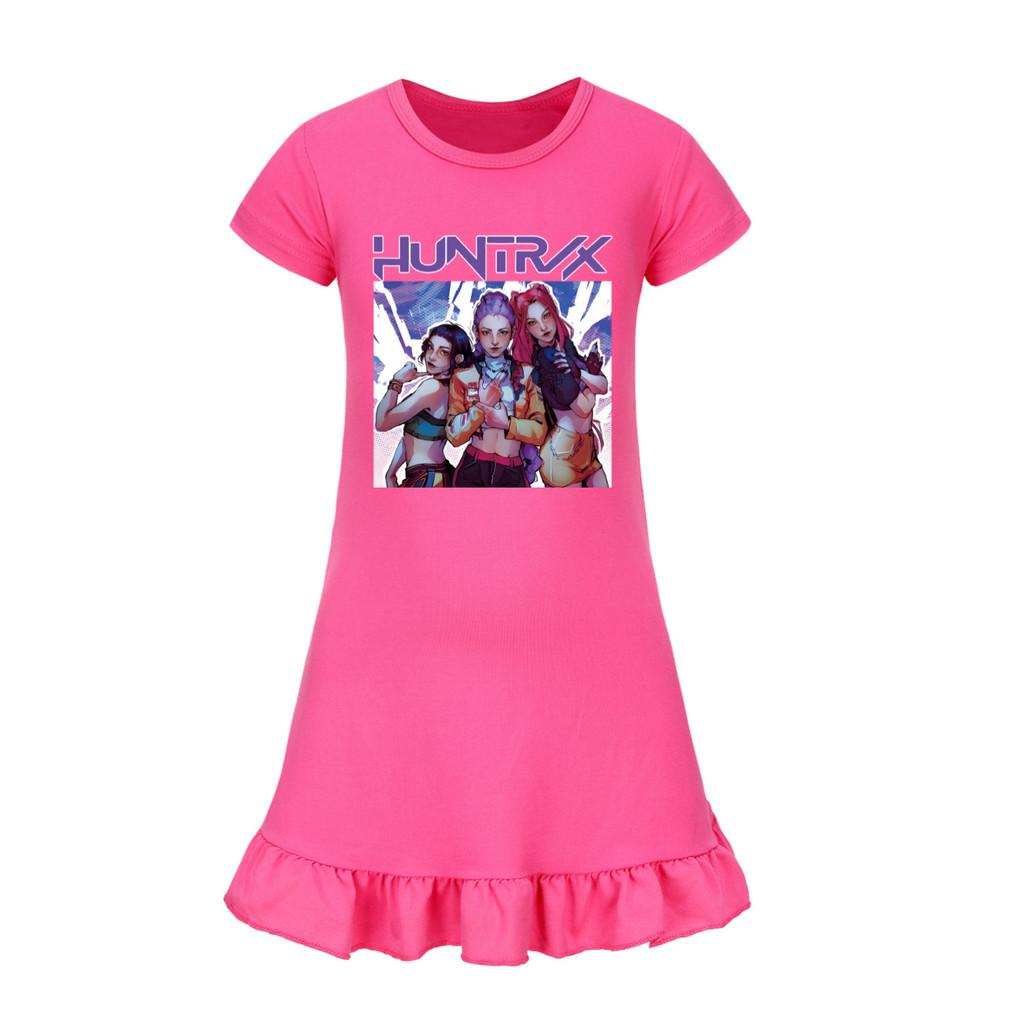 4804 Kids Girls Mira Zoey Rumi Printed Ruffle Short Sleeves Casual Dress
