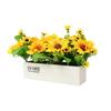 Cross-border Sunflower Small Potted Plant with Wooden Fence Base for Wedding Decor & Photography Props