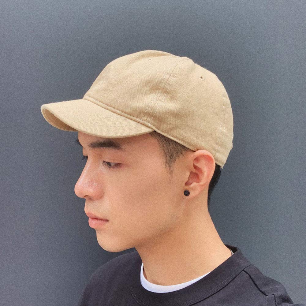 Croogo Short Brim Baseball Unique Casual Short Sun Solid Retro Style for School Cap, Hat, Breathable, Lightweight, Adjustable, Protection, Cotton,