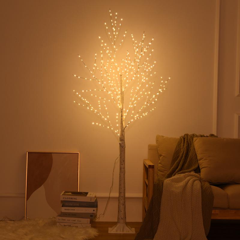 LED Birch Tree Lights: Copper Wire, Multicolor Holiday Decoration for New Year and Christmas