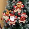 4/8pcs Festive Christmas Tree Ornaments -Santa,Snowman,Reindeer & Bear Figures with Red & White Scarves,Golden Balls & Red Bows