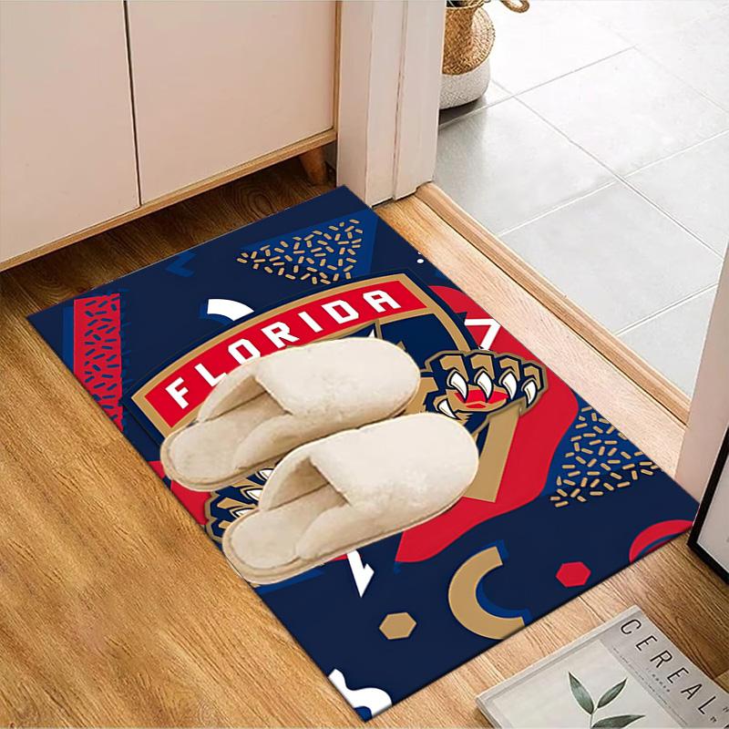 Panthers Team Spirit Floor Mat for Living Room, Game Rooms, Office, Bedroom, Office Floor Mat Playful Design, Christmas fan gifts