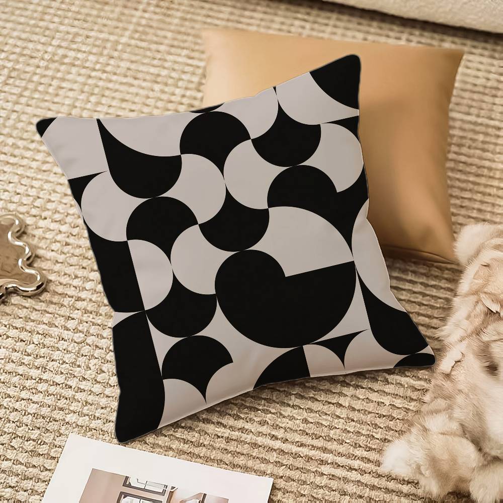 Reduced geometry Pillow Case Anti-dustmite Invisible zipper Sofa Bed
