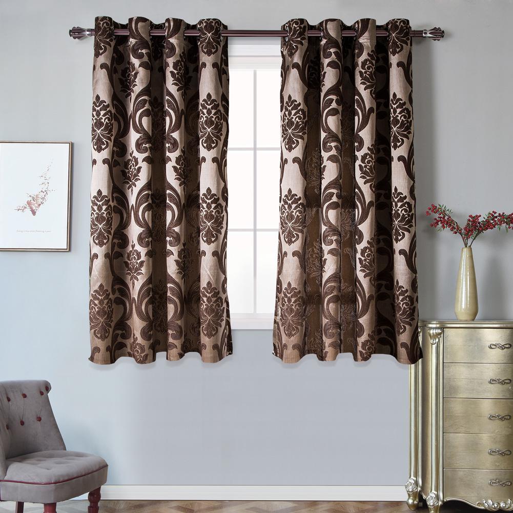 Lozujoju Home Decor Декоративная жаккардовая штора на люверсах для двери или окна. 1 шт W100cm x L130cm кофейный