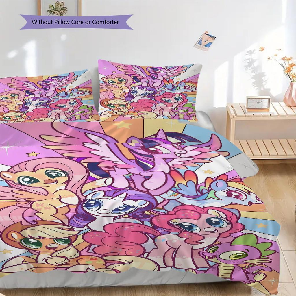 Magical Pony Gathering Threepiece Set 1 Duvet Cover 2 Pillowcase Without Core Duvet Cover And Pillowcase Bedding Set