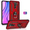 Protective Case - E.F.CONNECTION - for Redmi 9 - Shockproof Silicone - Stand Ring - Reinforced Edge