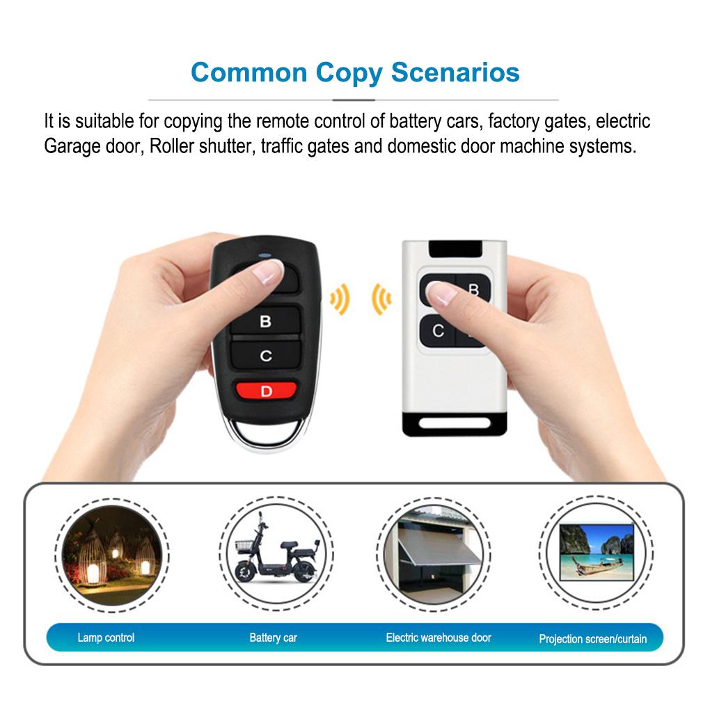 Clonare RF universală cu 4 canale pentru proiecte Deschizător de uși de garaj și ușă de clonare cu 4 butoane cu cheie de copiere MHz 433,92 MHz