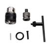 5-Piece Drill Chuck Set with Square/Round Shank, Hammer Impact Extension Rod, Power Tool Accessories, and 6-Head Wrench Conversion.