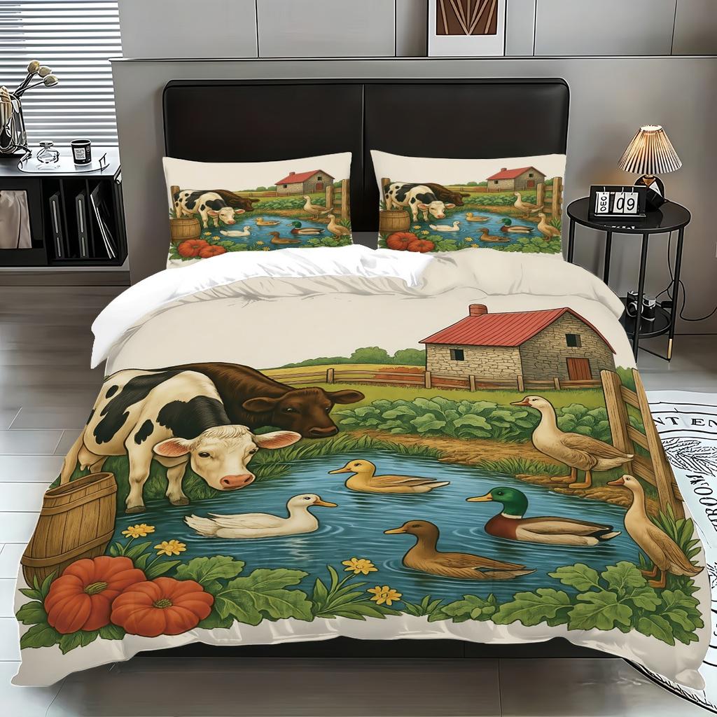 Bedding Set 3D City Print Duvet Cover Pillowcase 200x200 Soft Microfiber Home Bedroom Decoration Pillowcase 75x50cm
