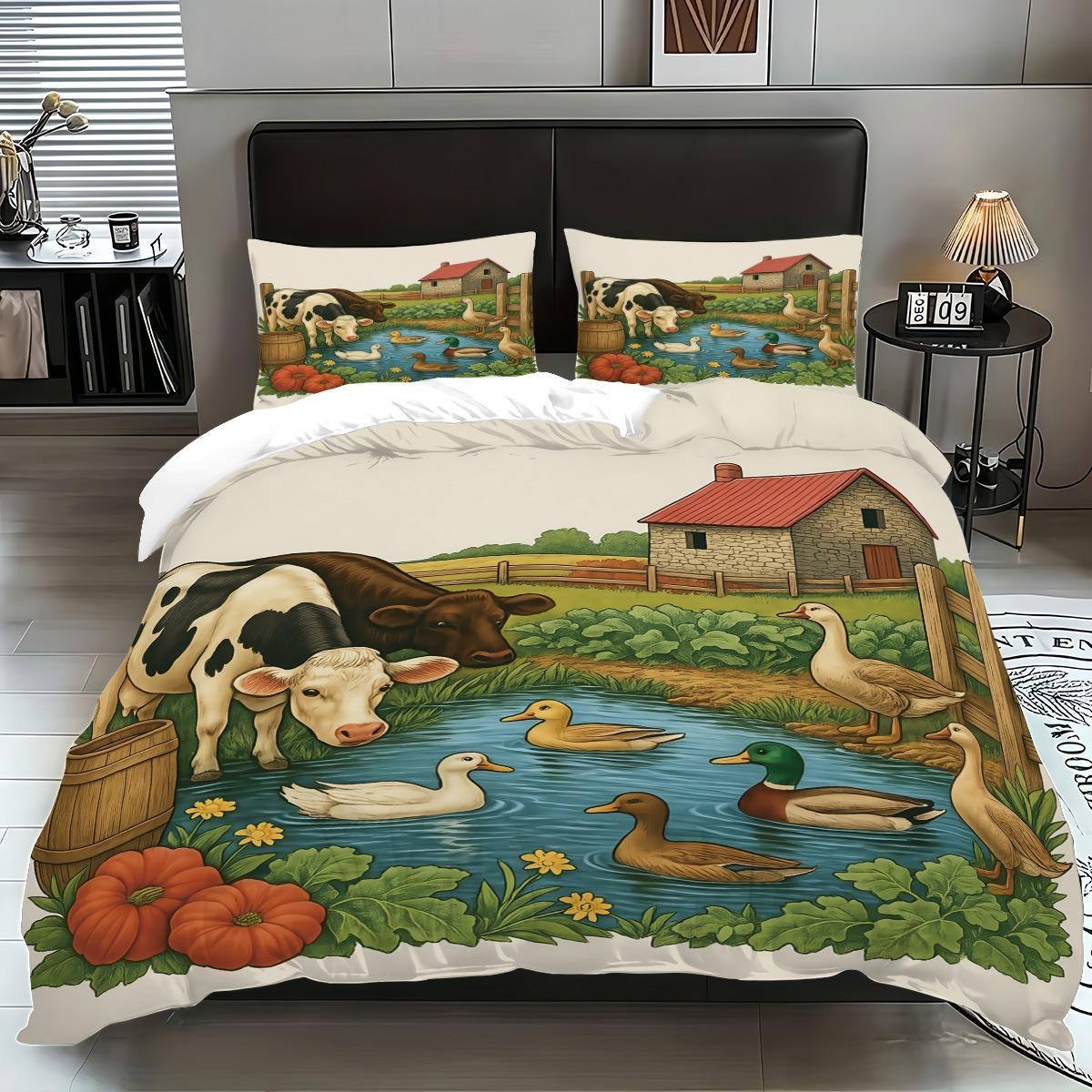 

Bedding Set 3D City Print Duvet Cover Pillowcase 200x200 Soft Microfiber Home Bedroom Decoration Pillowcase 75x50cm 135x200cm
