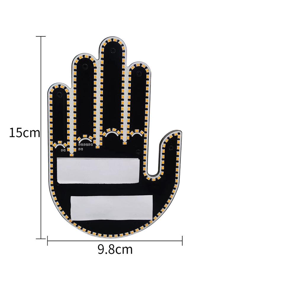 1pc Car Finger Light with Remote, Road Rage Signs Middle Finger Gesture Light,Auto Amber Middle Finger Warning Brake Light