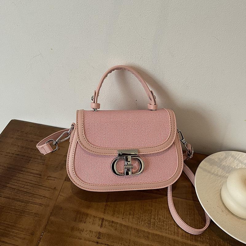 New Niche Design Popular Contrasting Color Saddle Bag Portable Shoulder Crossbody Trendy Women's Bag