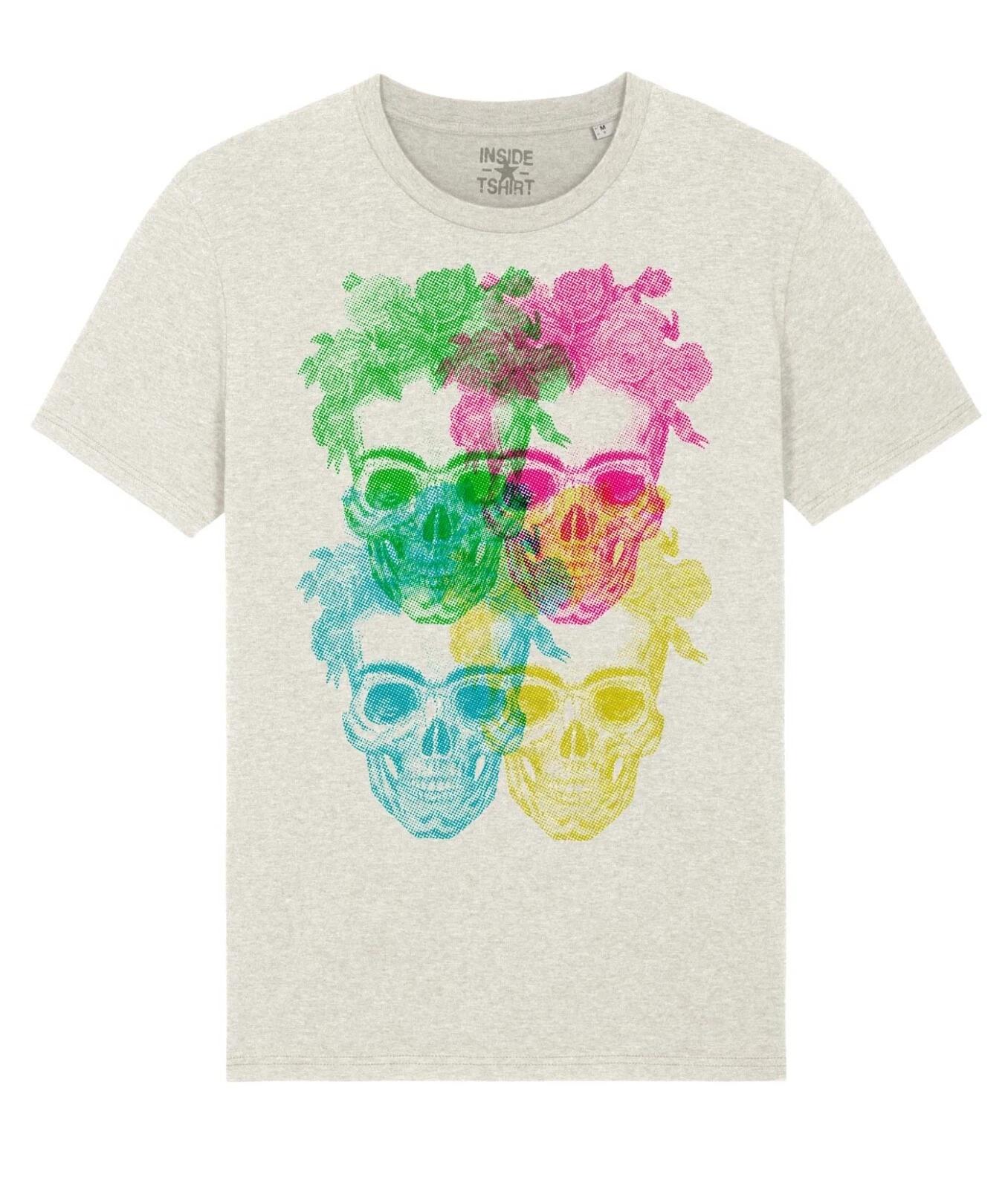 

Frida Kahlo Skull T Shirt Jersey Women Cotton Art Flowers Skull T-shirt Man 2XL
