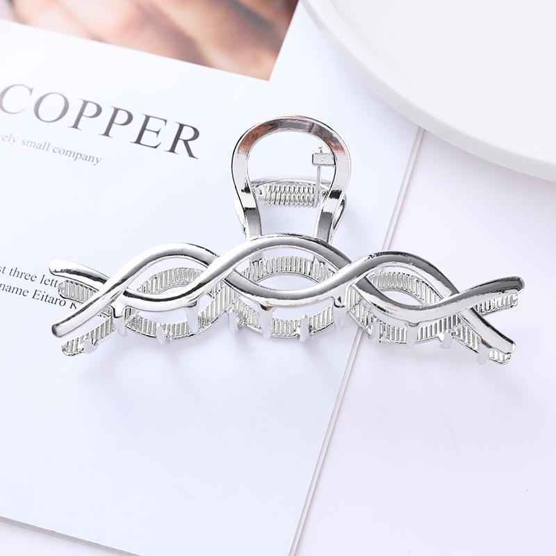 European & American Metal Cat Claw Hair Clip - Leaf Design for Ponytails