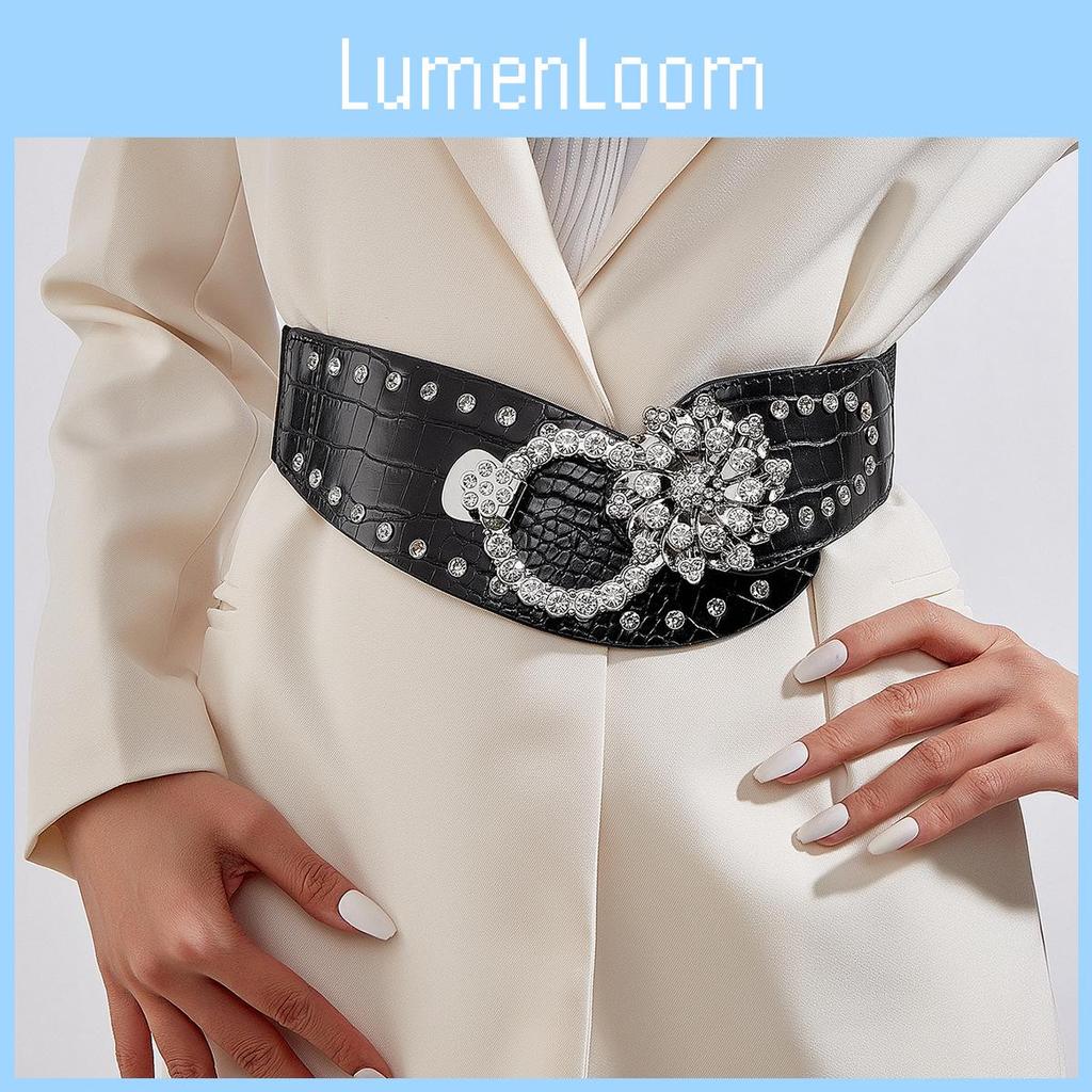 Retro Waist Metal Belt With Floral Water Digger Decor For Women Skirts Outerwear