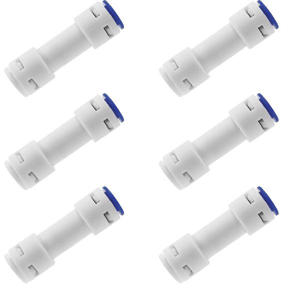 1/4" Quick Connect Check Valve,6PCS Push to Connect One Way Check Valve,TTZEZE One-way Through Water Purifier Check Valve Quick Connect Fitting RO