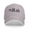 Casquette de baseball noire avec logo Rab brodé Coupe classique Chapeau réglable Design style Aventure en plein air pour hommes et femmes