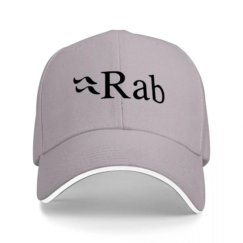 Casquette de baseball noire avec logo Rab brodé Coupe classique Chapeau réglable Design style Aventure en plein air pour hommes et femmes